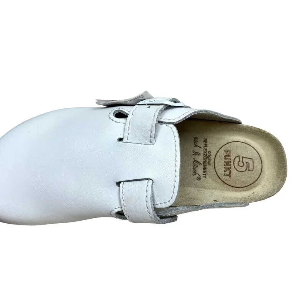 Dr Mauch Sandal Mule Slip On Reflex Five Zone Comfort White Leather‎ Men EUR 41